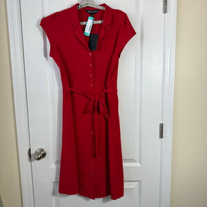 Women's Montgomery Post Red Soleil Shirt Dress L